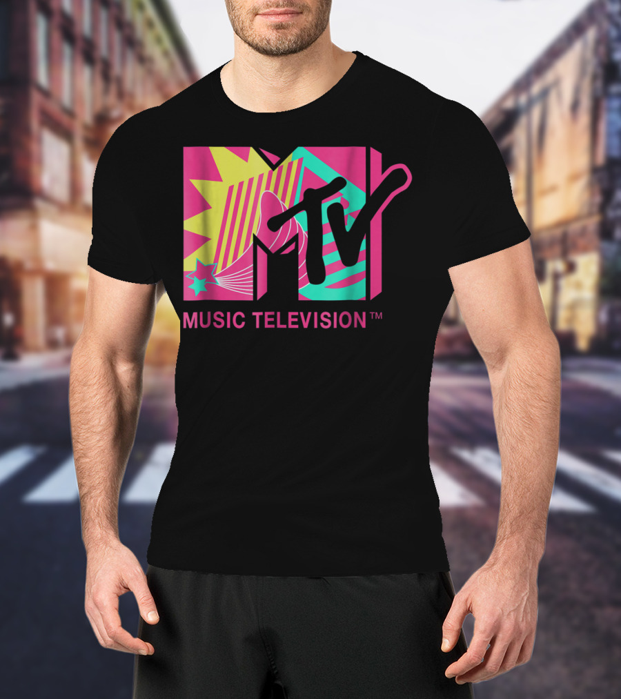 MTV Music Television Retro Pink And Teal T-Shirt