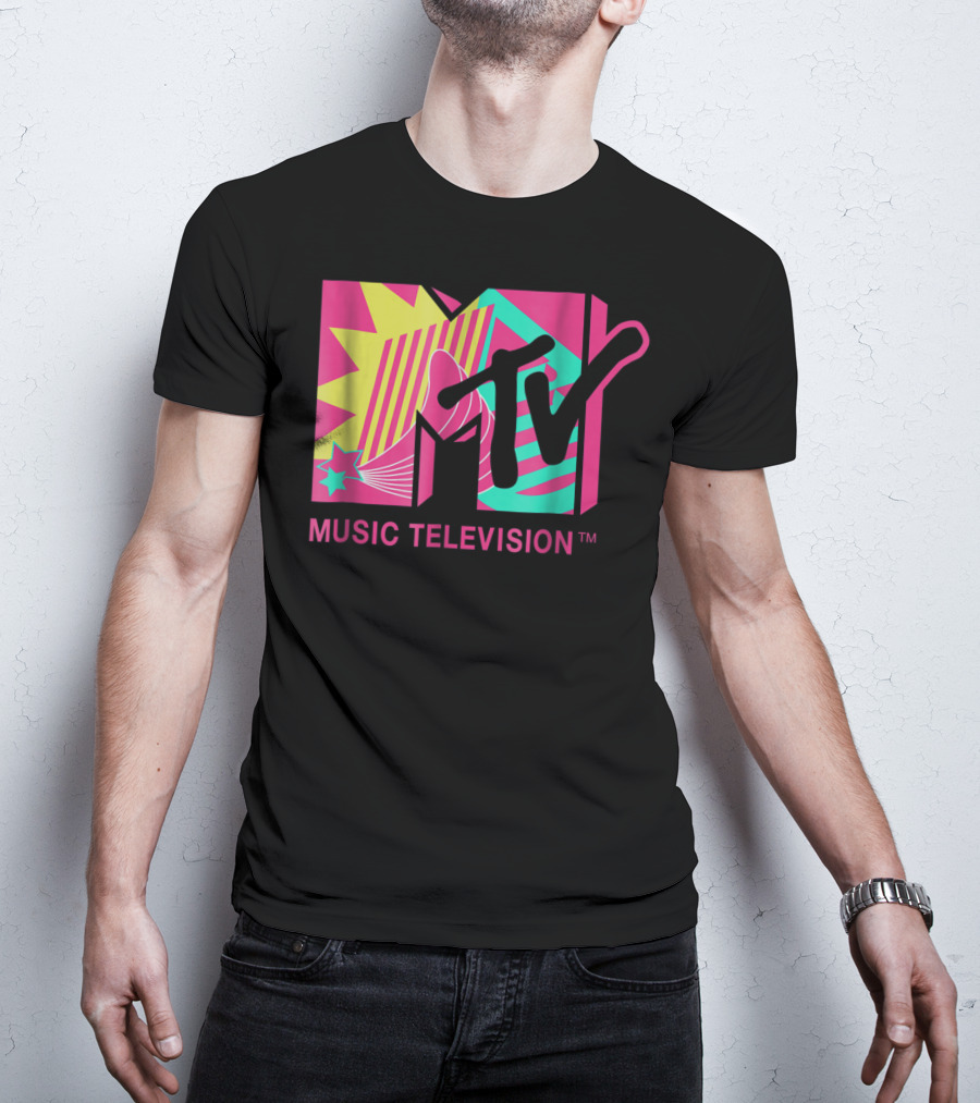 MTV Music Television Retro Pink And Teal T-Shirt