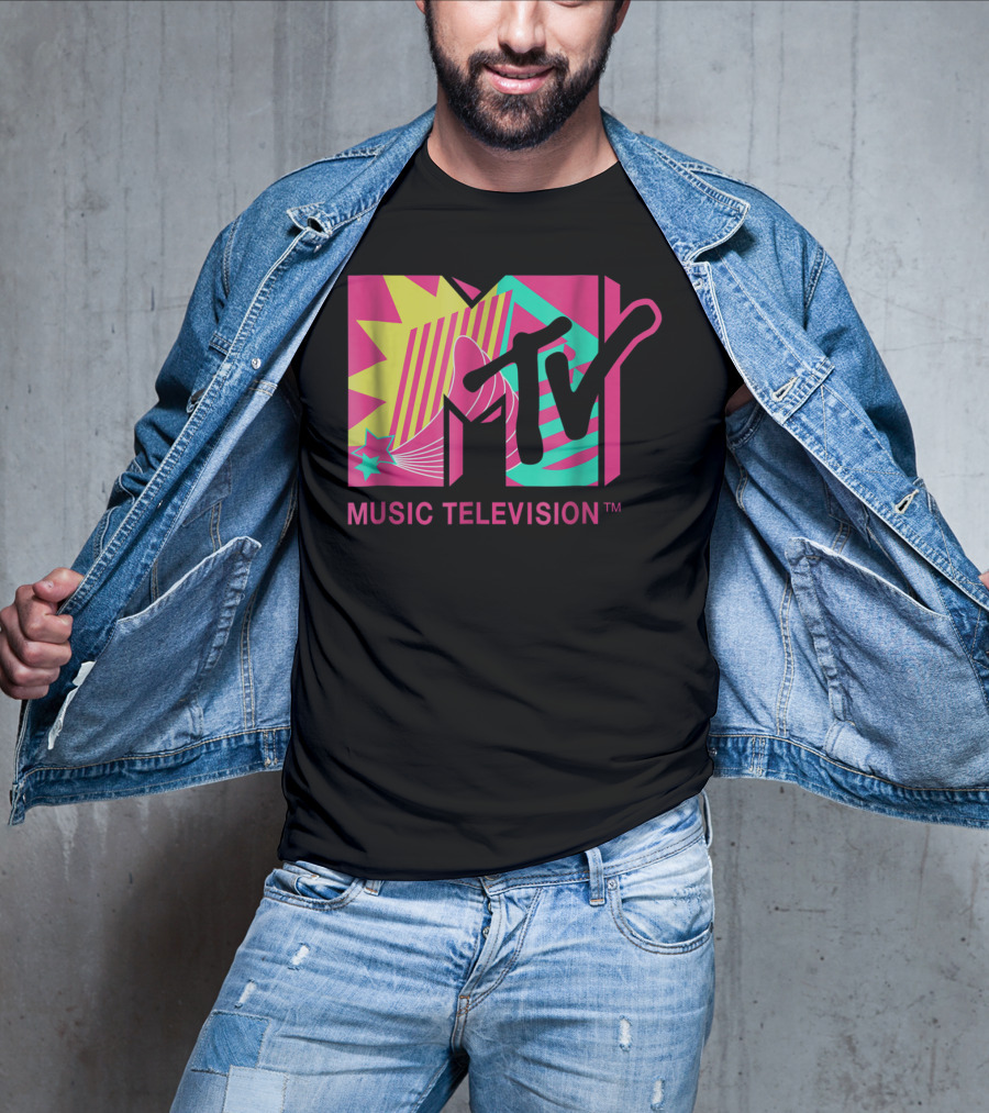 MTV Music Television Retro Pink And Teal T-Shirt