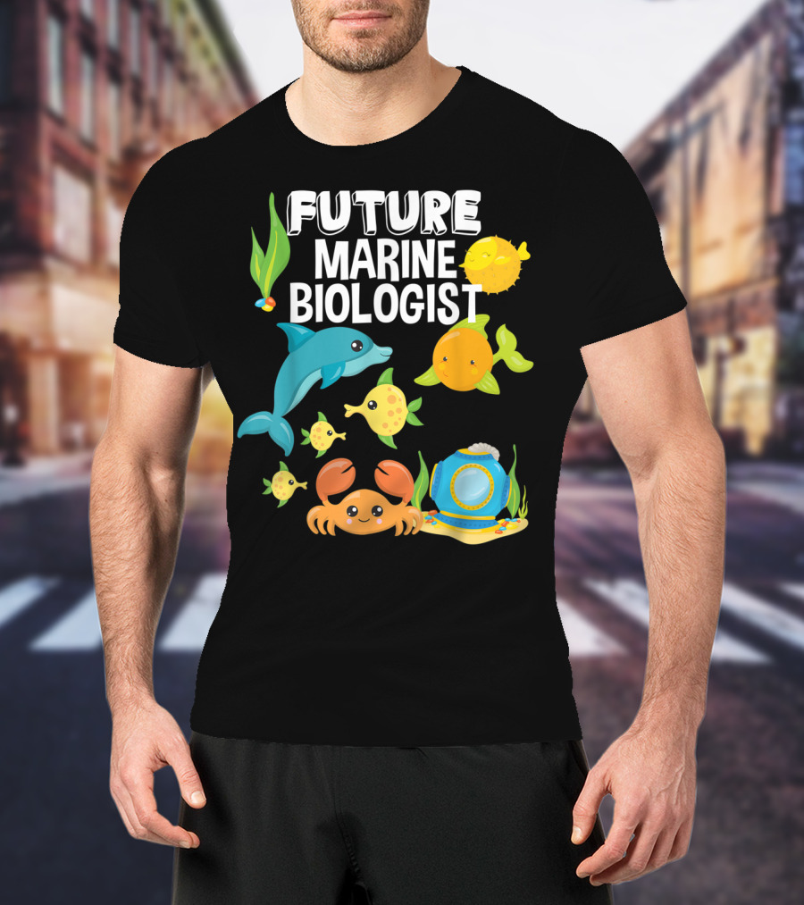 Future Marine Biologist Sea Lover Fish Sharks Ocean Adventure T-Shirt