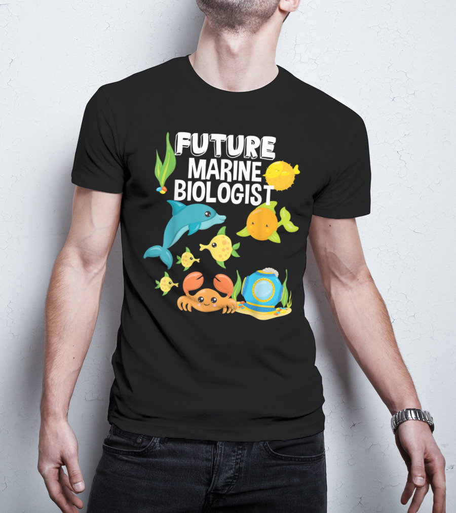 Future Marine Biologist Sea Lover Fish Sharks Ocean Adventure T-Shirt