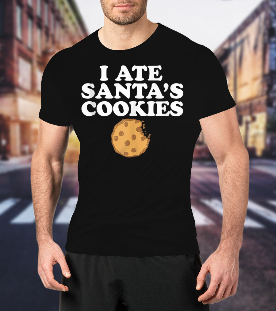 I Ate Santa's Cookies With Bite Mark Cookie Image T-Shirt