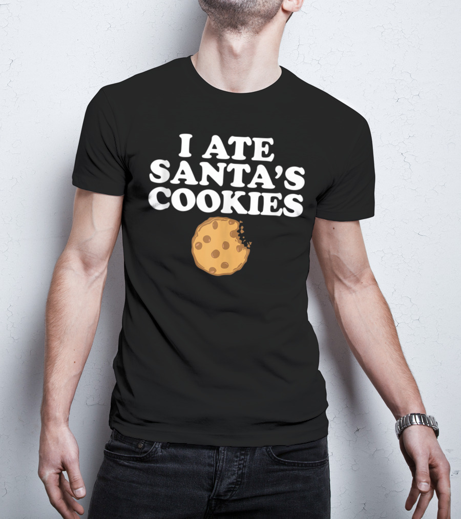 I Ate Santa's Cookies With Bite Mark Cookie Image T-Shirt