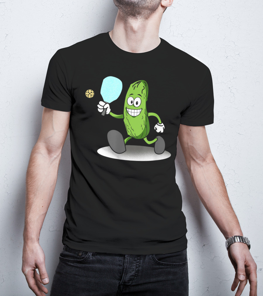 Funny Pickleball Pickle Playing Paddle Sports T-Shirt