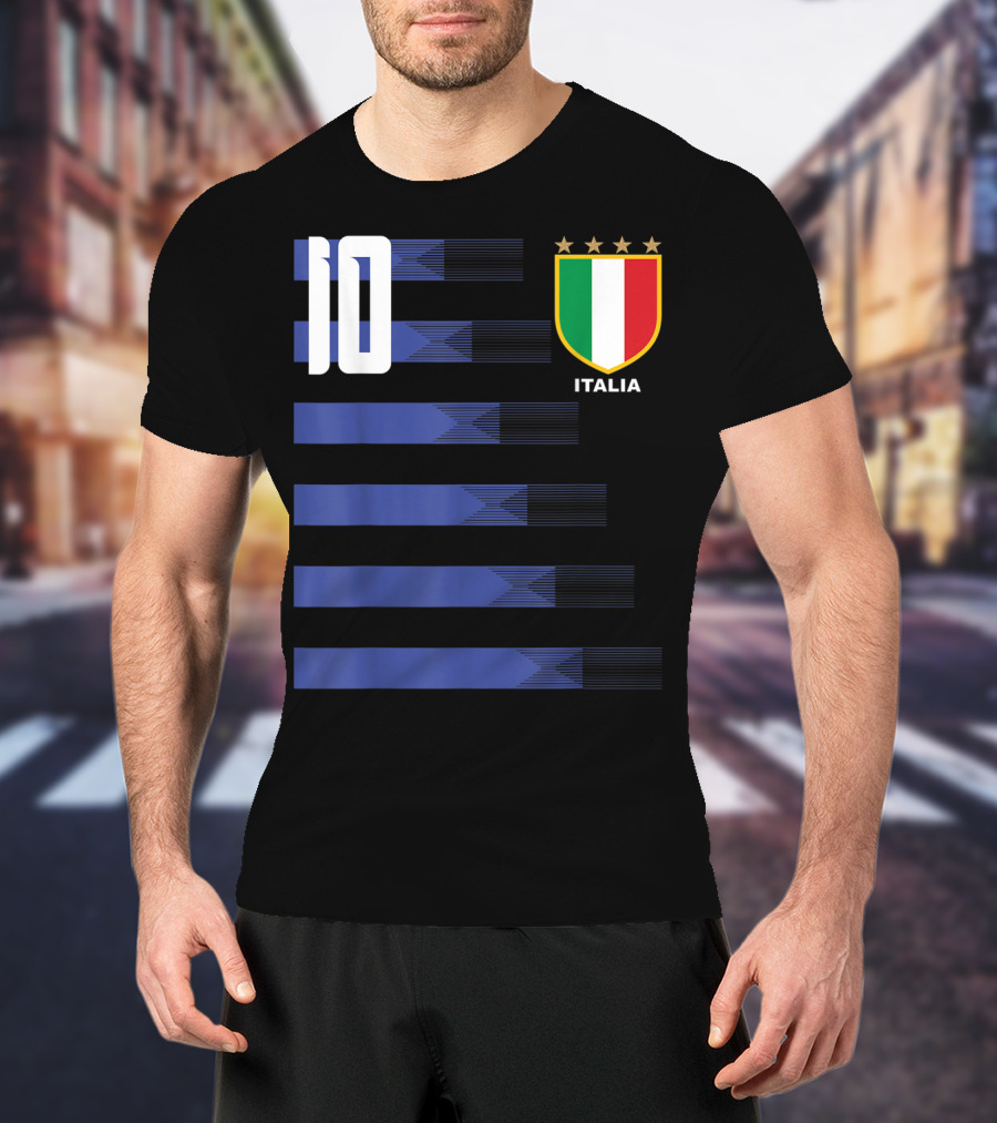 Italia Calcio Soccer Shirt Italian Flag Icon Number 10 T-Shirt
