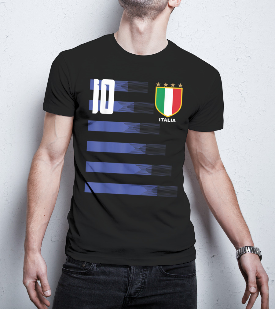 Italia Calcio Soccer Shirt Italian Flag Icon Number 10 T-Shirt