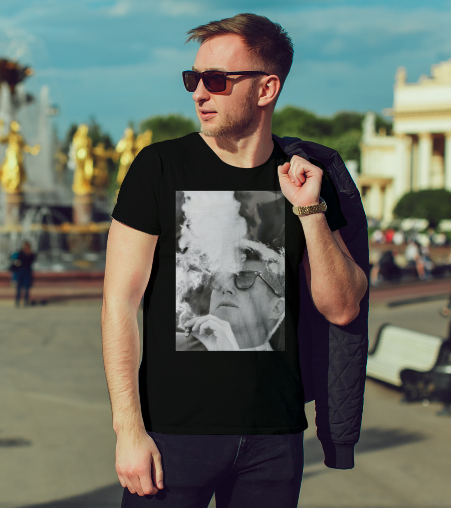 JFK Smoking With Shades John Kennedy Iconic Cigar Image T-Shirt