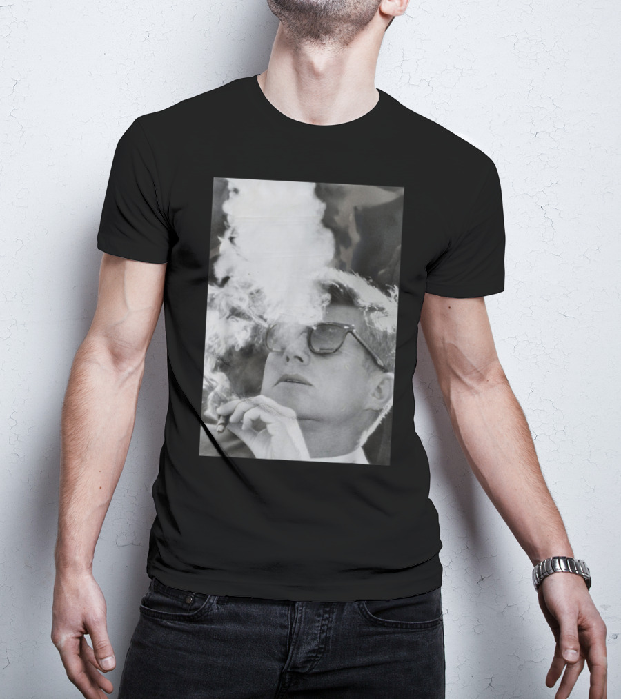 JFK Smoking With Shades John Kennedy Iconic Cigar Image T-Shirt