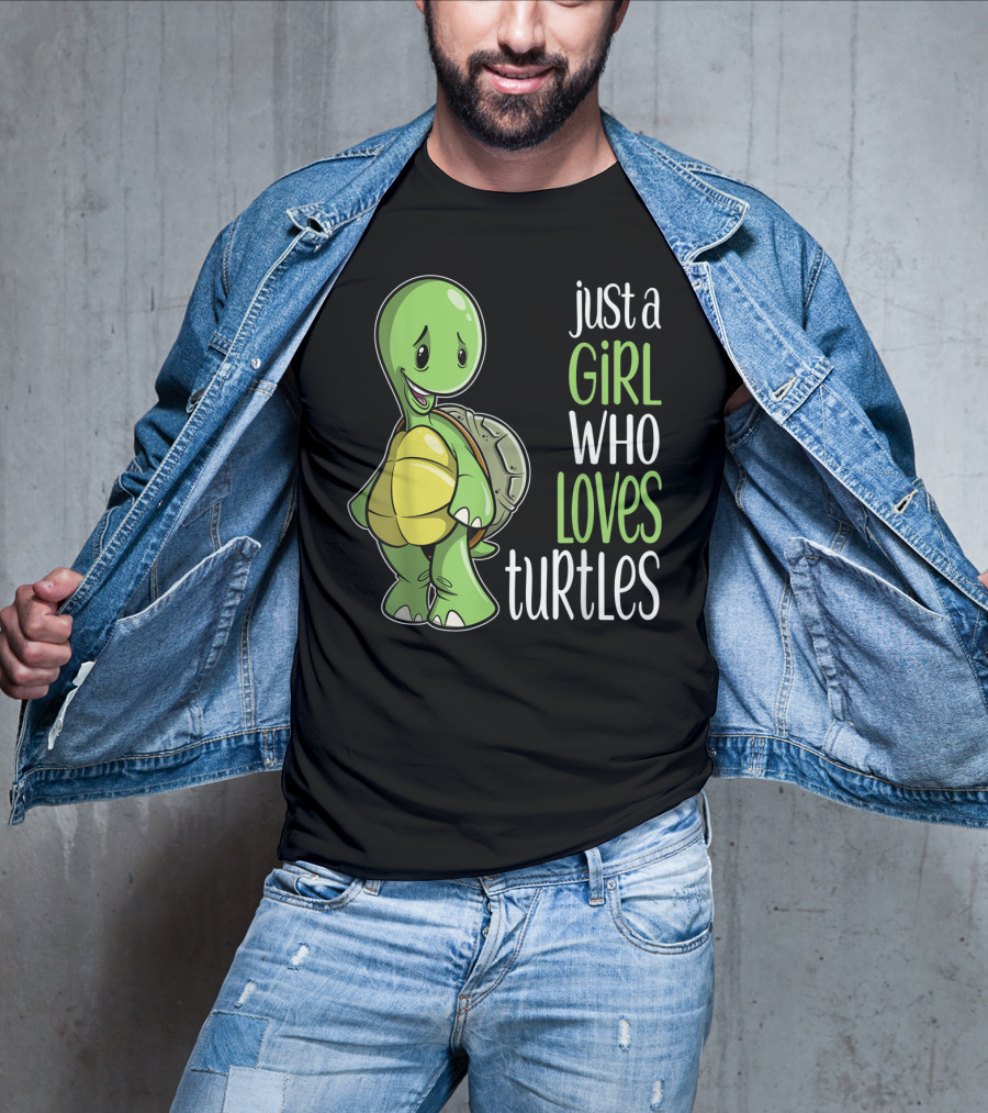 Just A Girl Who Loves Turtles Cute Cartoon T-Shirt