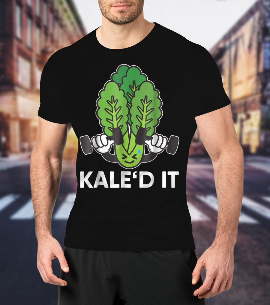 Kale'd It Gym Vegan Power Nailed It Exercise Dumbbell Workout T-Shirt