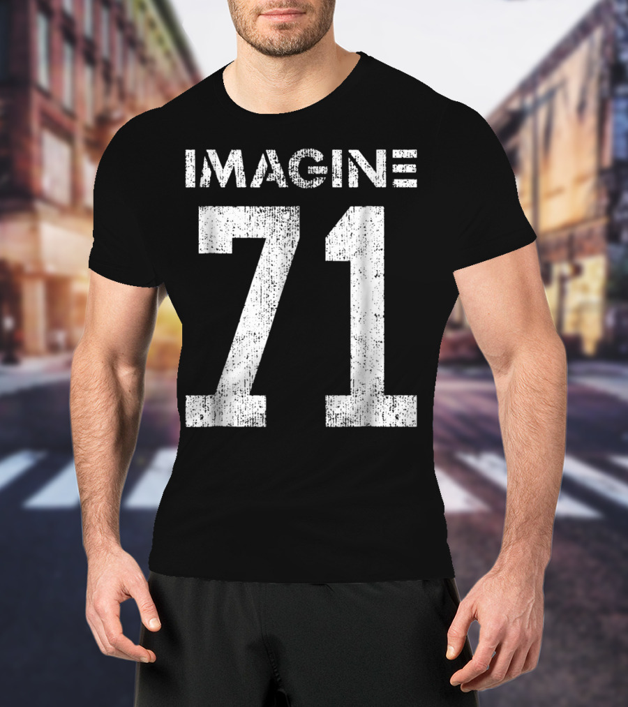 IMAGINE 71 Mens White Retro Style Shirt Sportswear T-Shirt