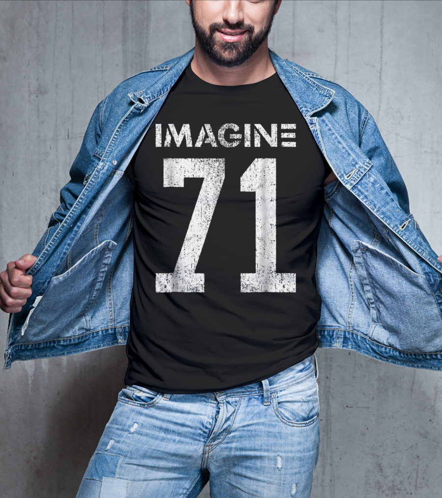 IMAGINE 71 Mens White Retro Style Shirt Sportswear T-Shirt