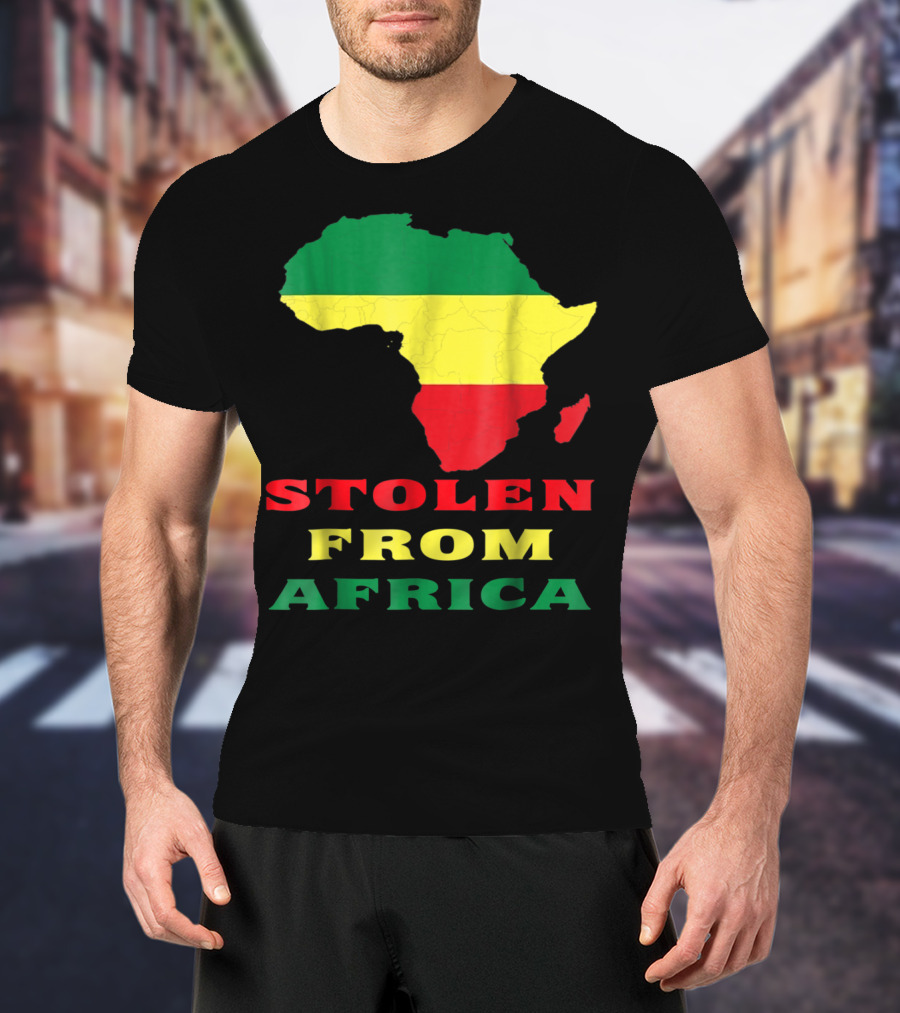 Stolen From Africa Flag Colors Map T-Shirt