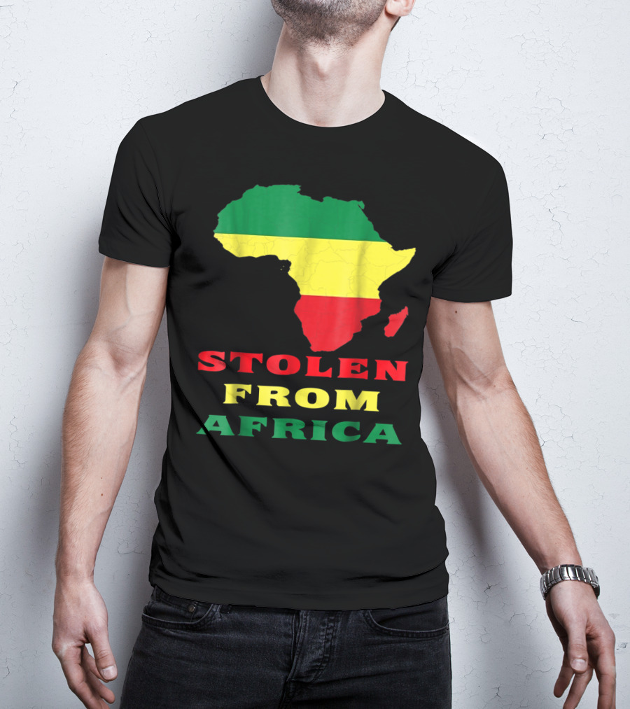 Stolen From Africa Flag Colors Map T-Shirt