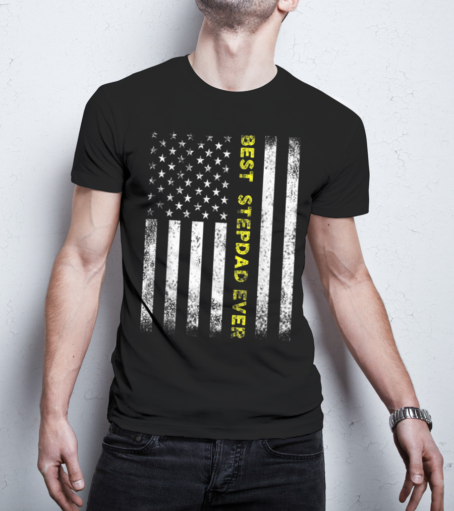 Best Stepdad Ever American Flag T-Shirt