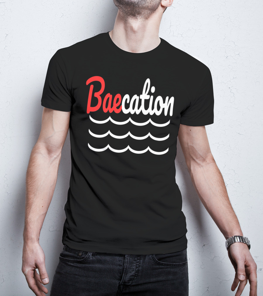 Baecation Waves Design Vacation T-Shirt