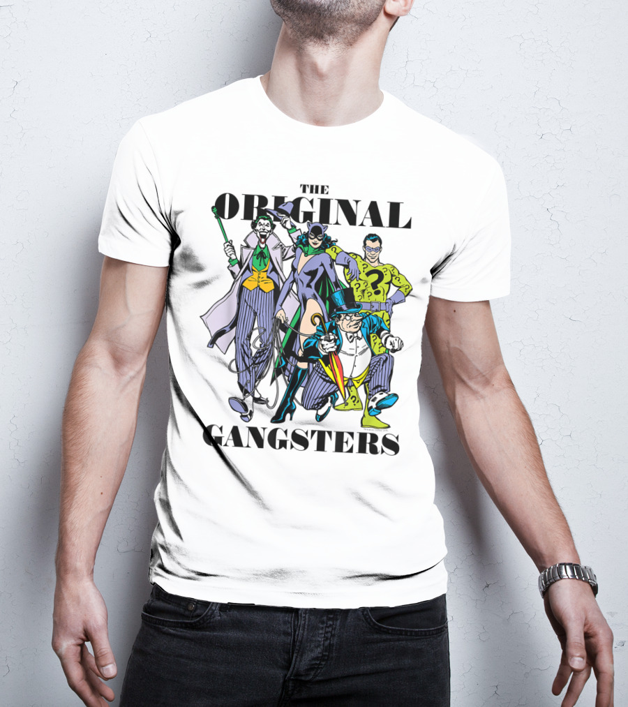 The Original Gangsters Batman Villains Joker Catwoman Riddler Penguin T-Shirt