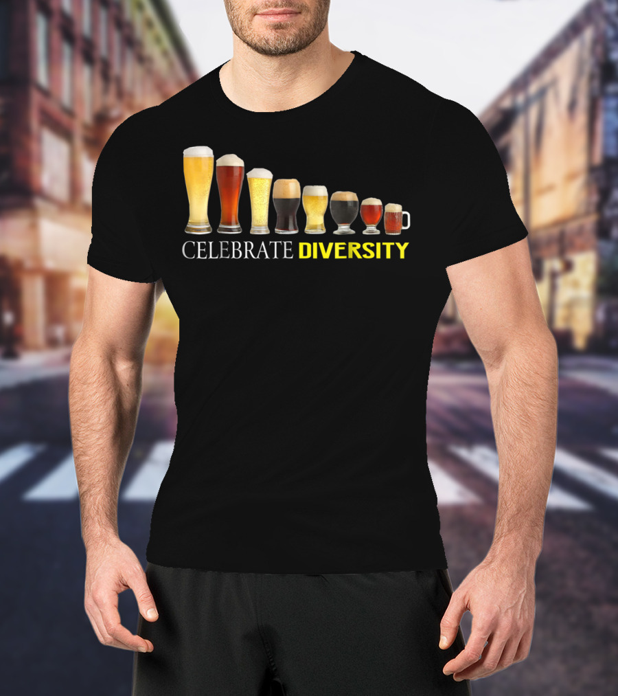 Celebrate Diversity Craft Beer Glasses Collection T-Shirt