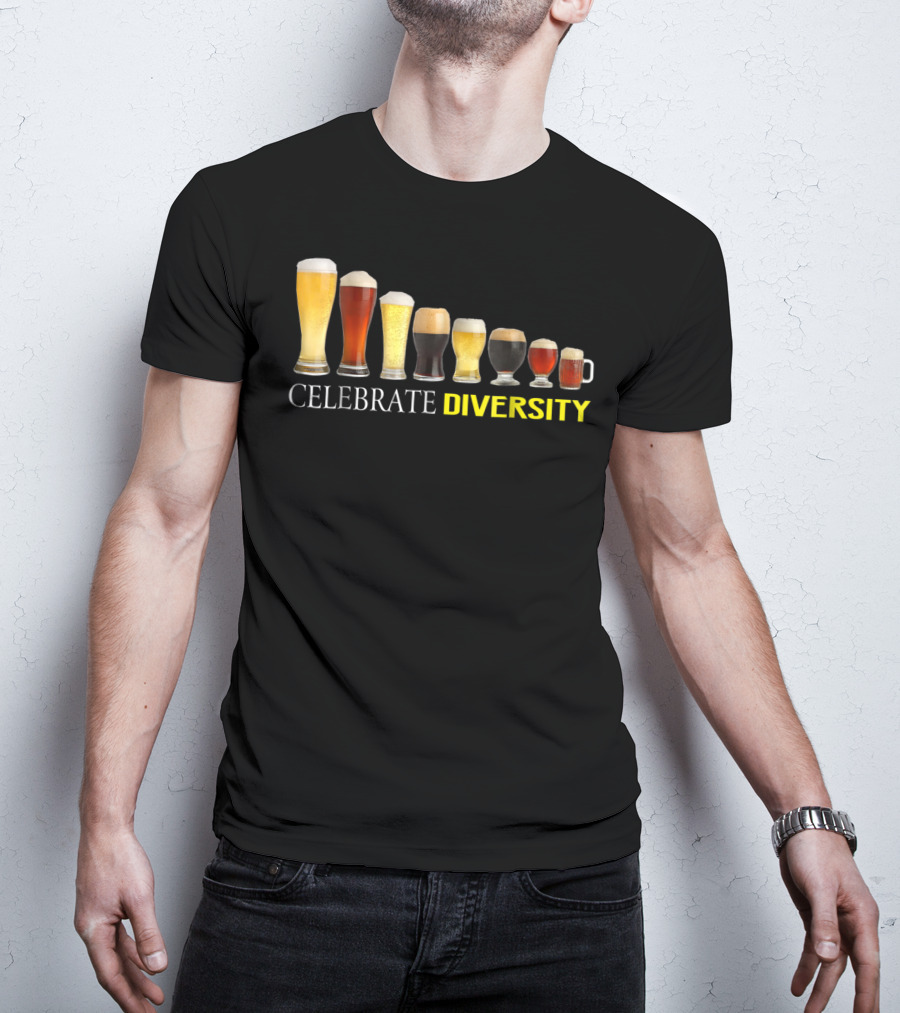 Celebrate Diversity Craft Beer Glasses Collection T-Shirt