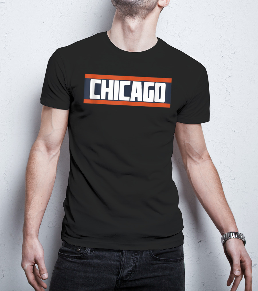 Chicago Bold Orange Blue White Block T-Shirt