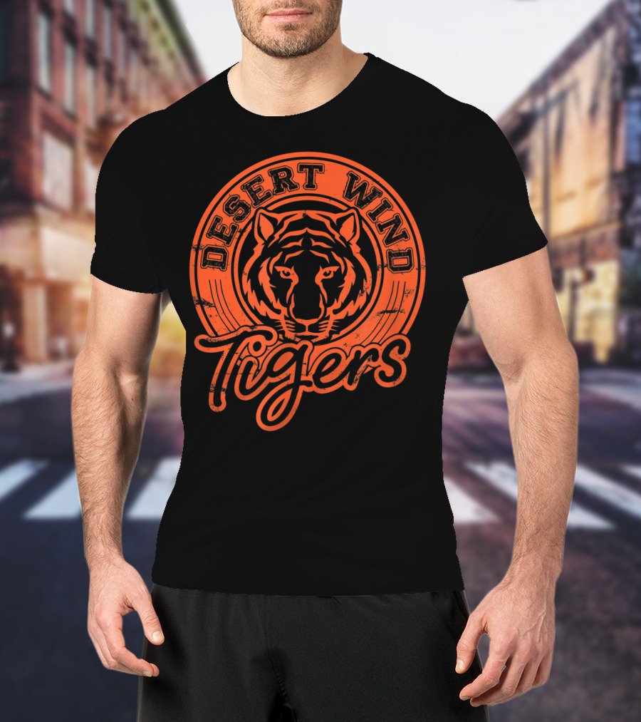 Desert Wind Middle School Tigers Distressed Logo DWMS T-Shirt