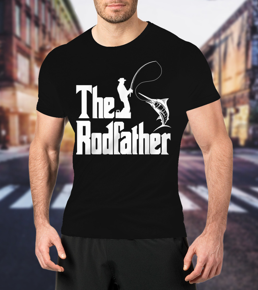 The Rodfather Funny Fishing Fishermen Marlin Iconic Reference T-Shirt