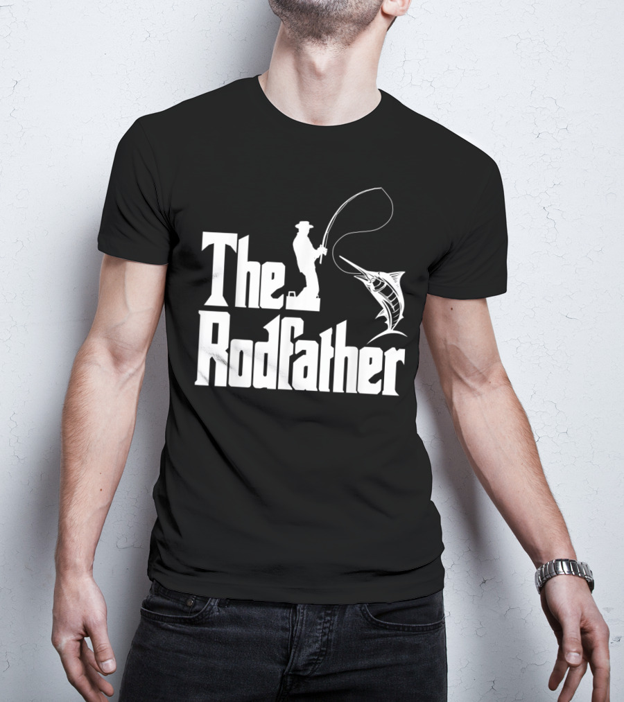 The Rodfather Funny Fishing Fishermen Marlin Iconic Reference T-Shirt