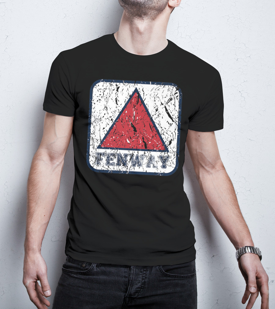 Fan Of Fenway Boston Distressed Baseball Sign Triangle T-Shirt