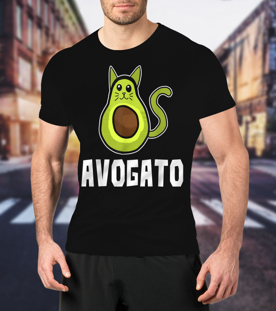 Avogato Funny Avocado Cat Lover Keto Diet T-Shirt