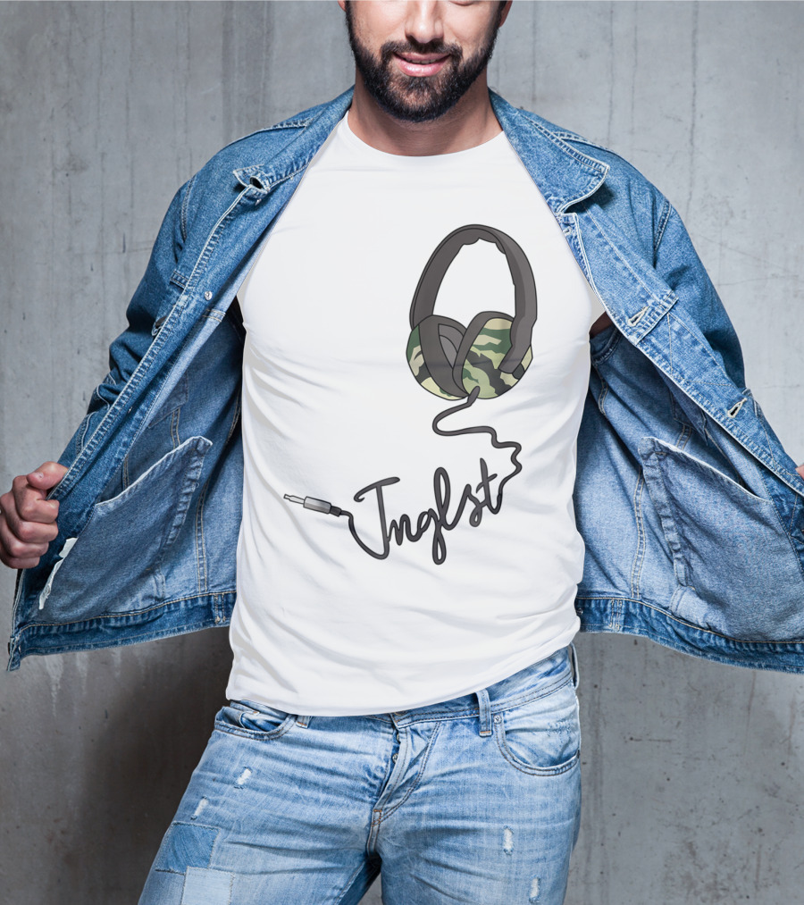 Jungle Music Junglist Drum And Bass Headphones Camo T-Shirt