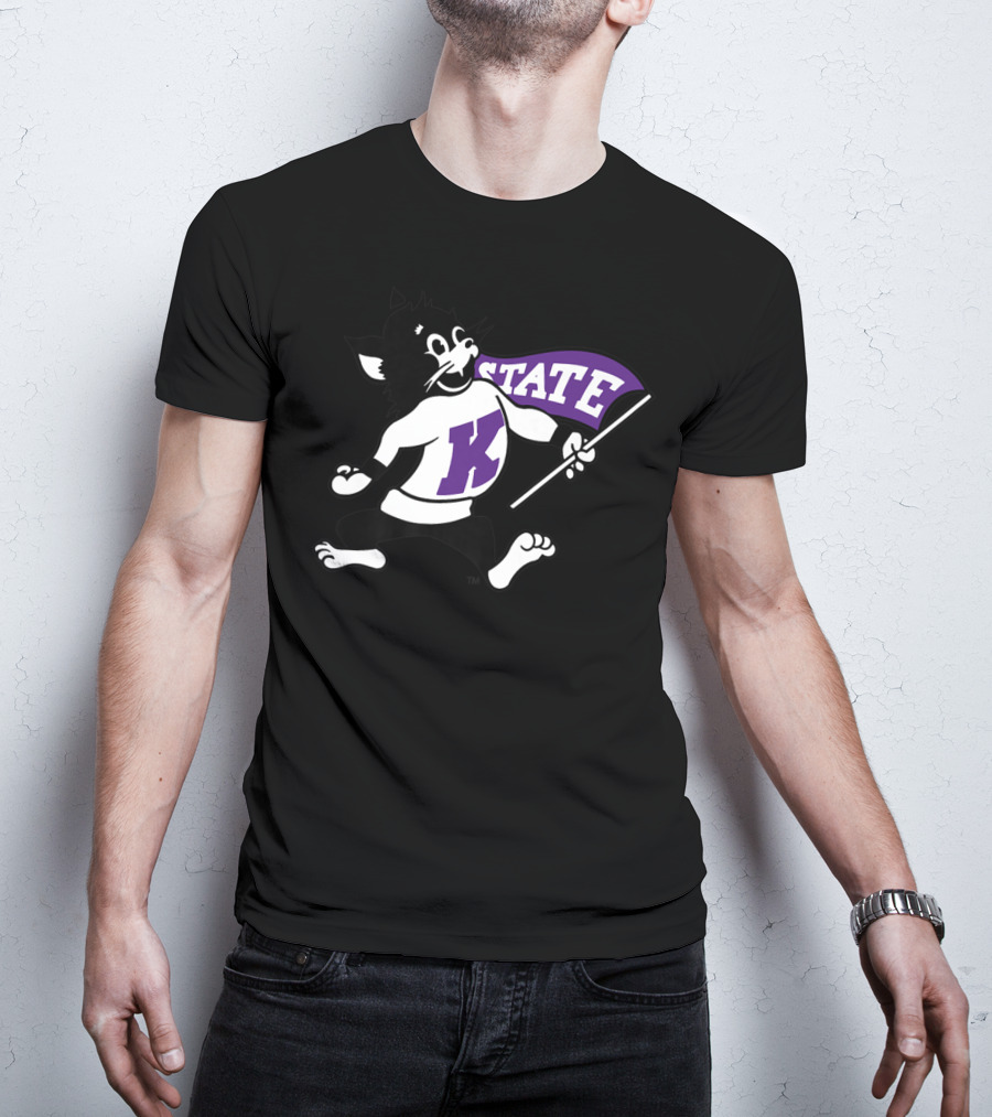 K State Wildcats NCAA State Mascot Flag T-Shirt