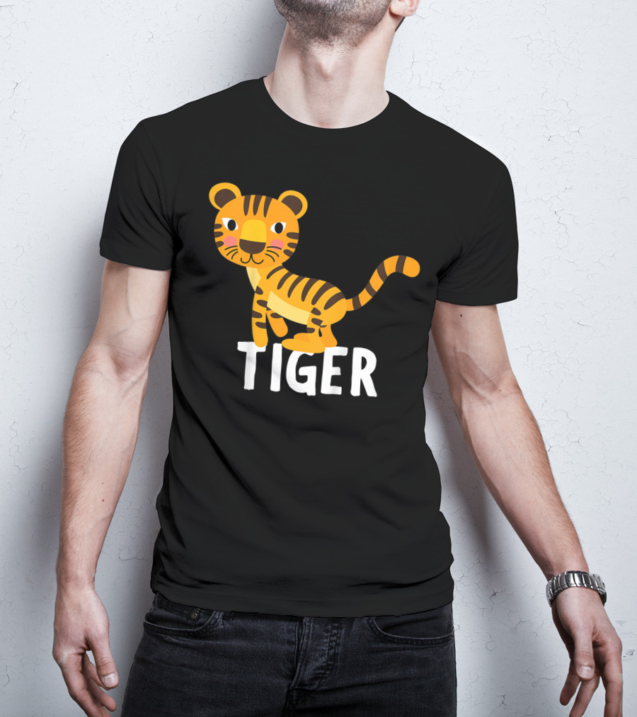 Tiger Cartoon Illustration For Kids And Girls T-Shirt