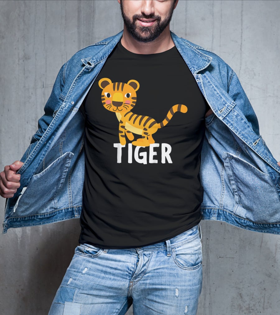 Tiger Cartoon Illustration For Kids And Girls T-Shirt
