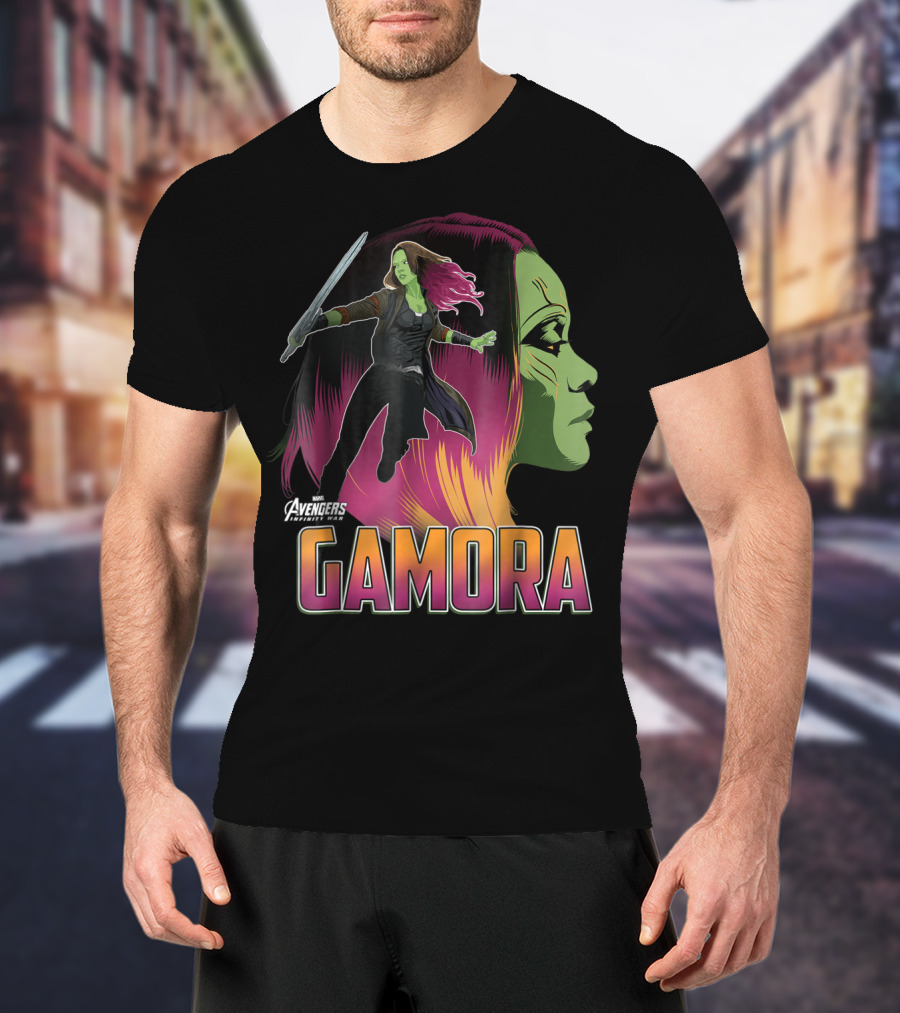 Avengers Infinity War Gamora Profile And Action Pose T-Shirt
