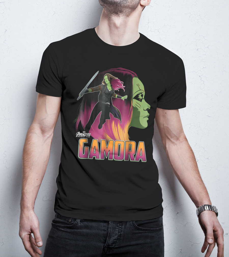 Avengers Infinity War Gamora Profile And Action Pose T-Shirt