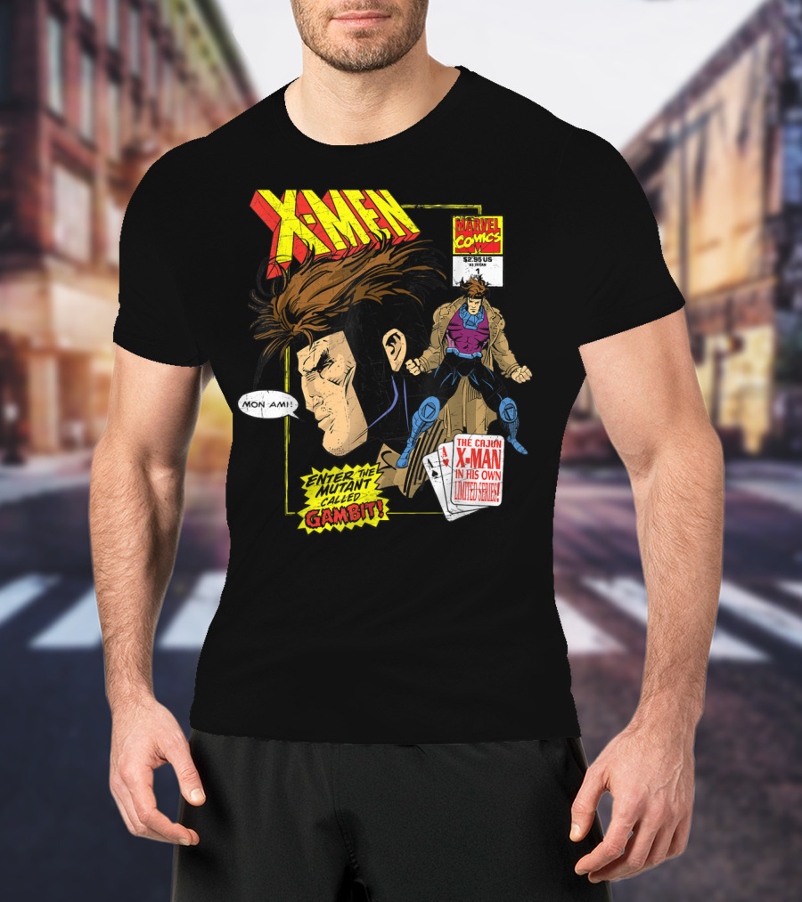 Marvel X-Men Comics Enter The Mutant Gambit Cajun Remy LeBeau Mon Ami T-Shirt