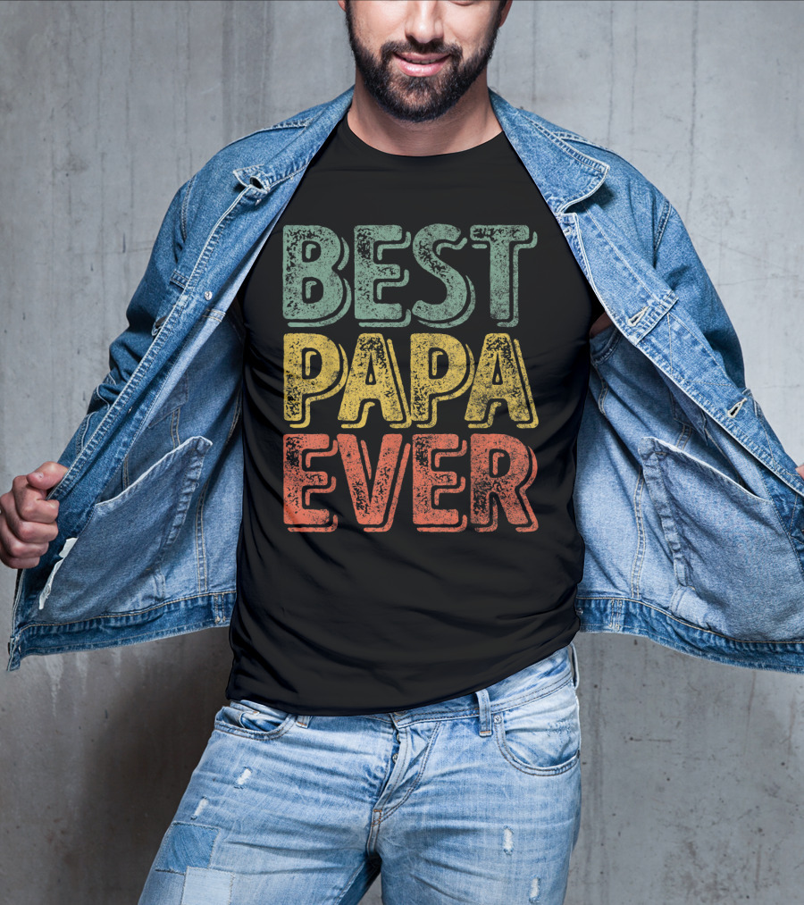 Best Papa Ever Bold Retro Style Father's Day T-Shirt