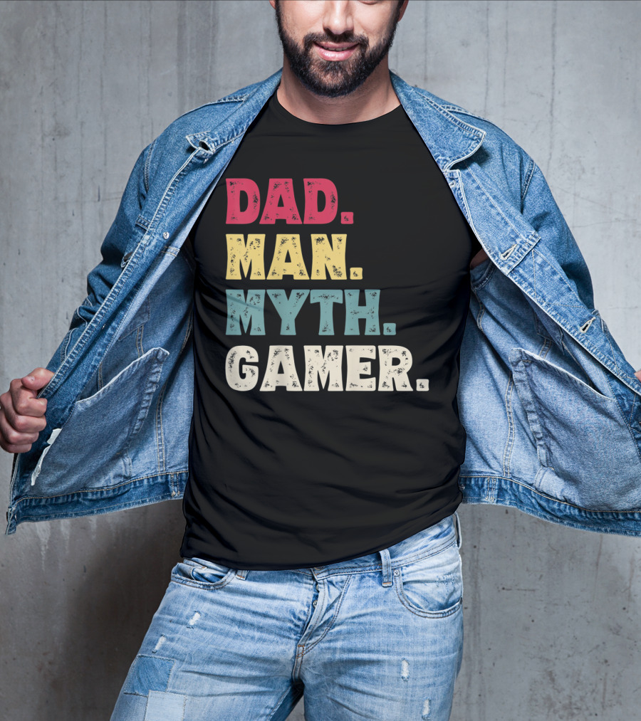 Dad Man Myth Gamer Funny Father's Day T-Shirt