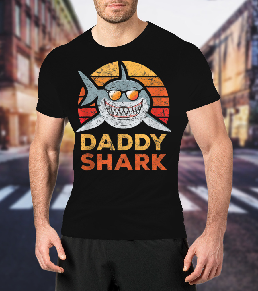 Daddy Shark Tropical Sunset T-Shirt