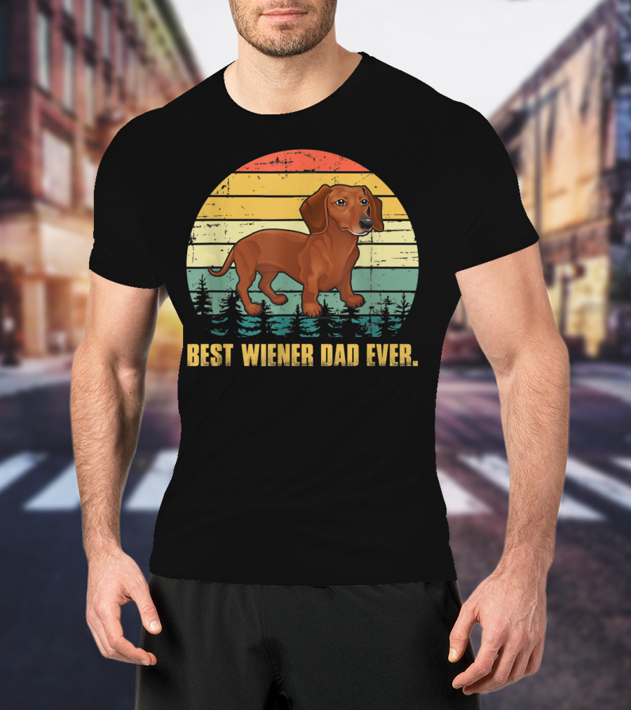 Best Wiener Dad Ever Mens Vintage Dachshund T-Shirt