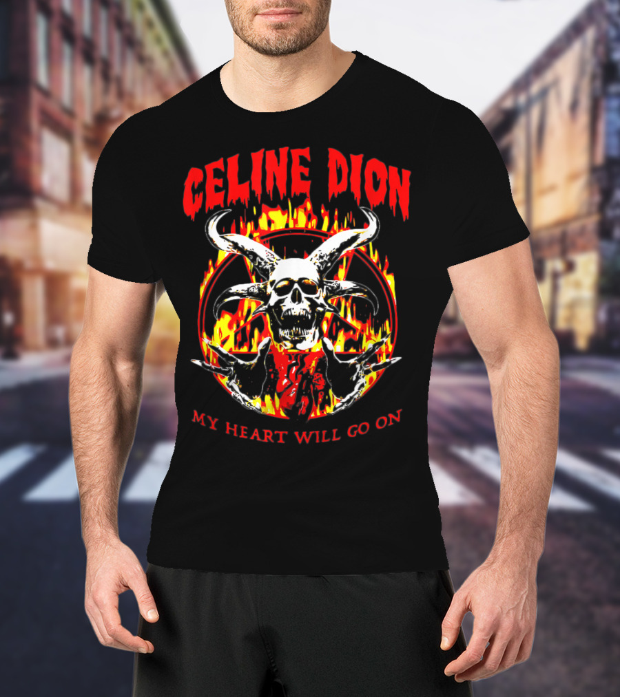 Celine Dion My Heart Will Go On Skull Fire T-Shirt