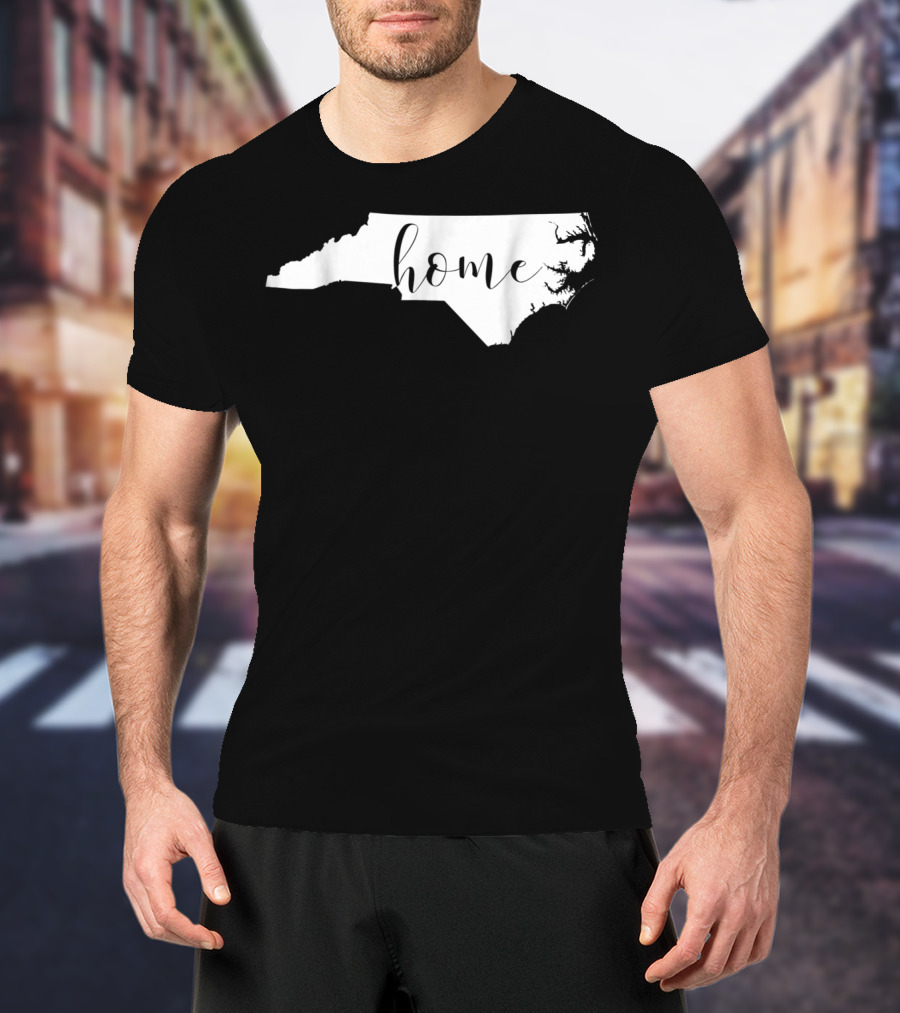 NC HOME North Carolina State Silhouette Home Script Womens Blouse Souther T-Shirt