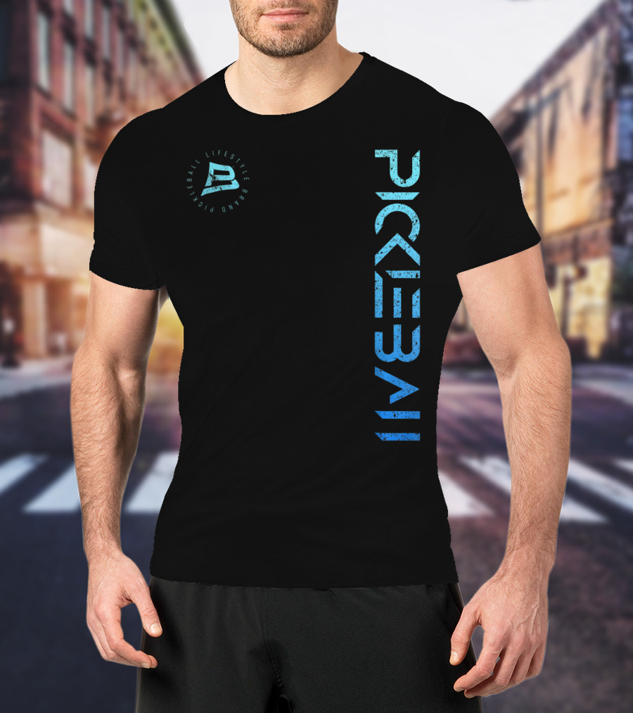 Pickleball Lifestyle Brand Distressed Blue Gradient T-Shirt
