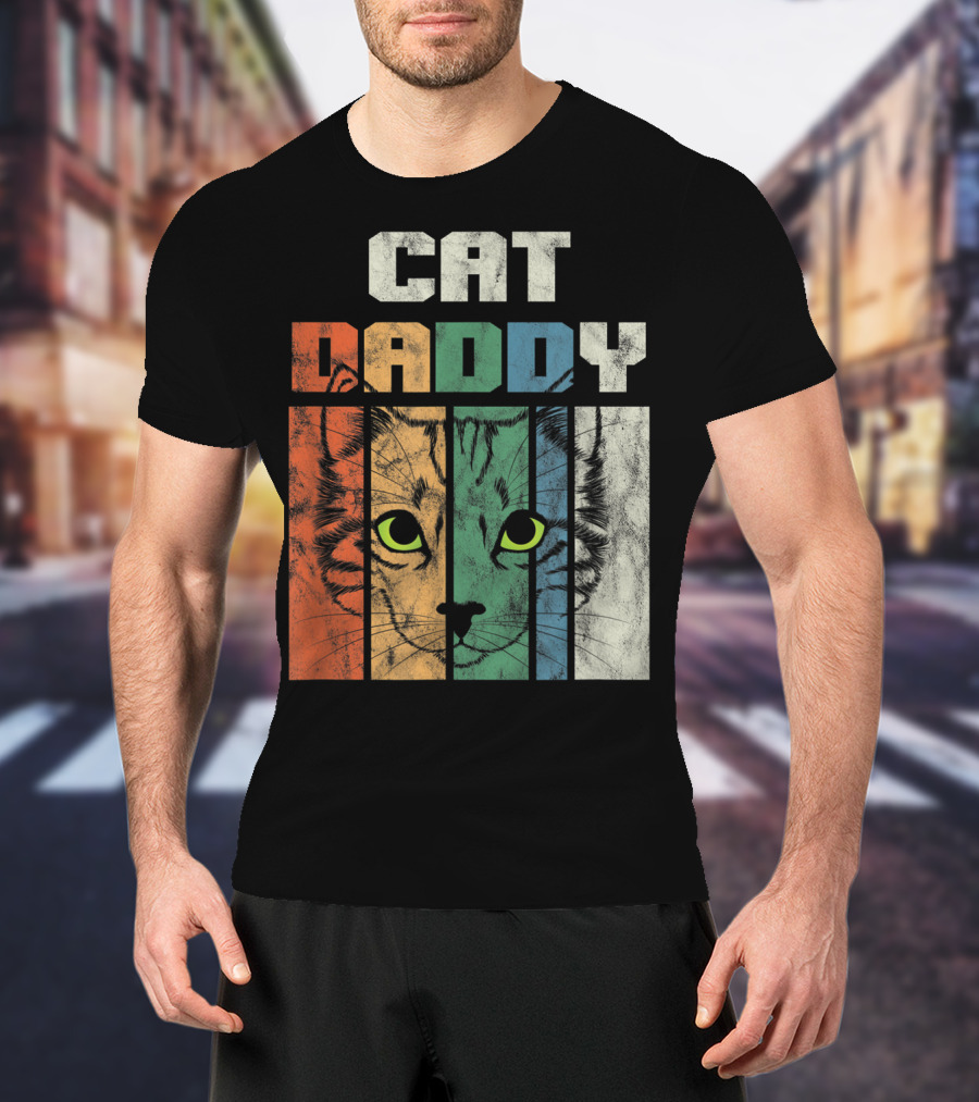 Retro Cat Daddy Cool Kitten Lover T-Shirt