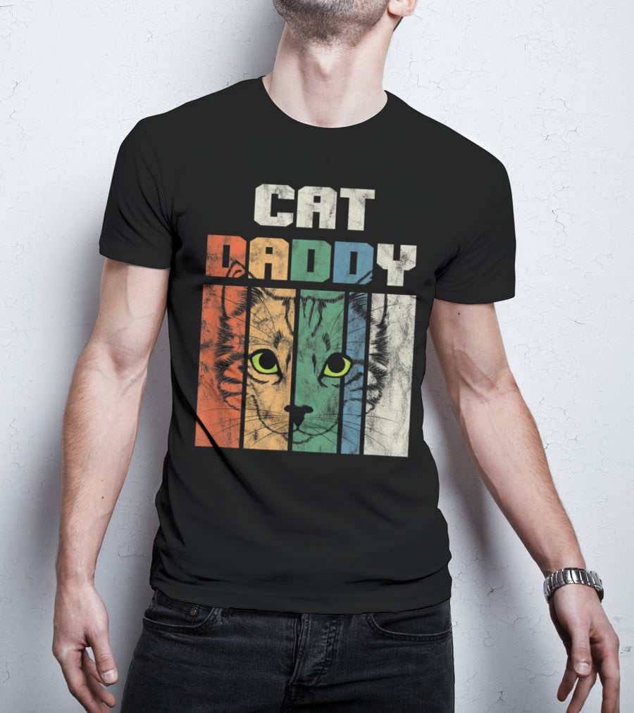 Retro Cat Daddy Cool Kitten Lover T-Shirt