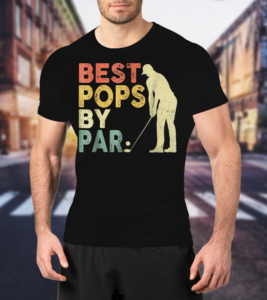 Best Pops By Par Golf Retro Vintage Golfer T-Shirt
