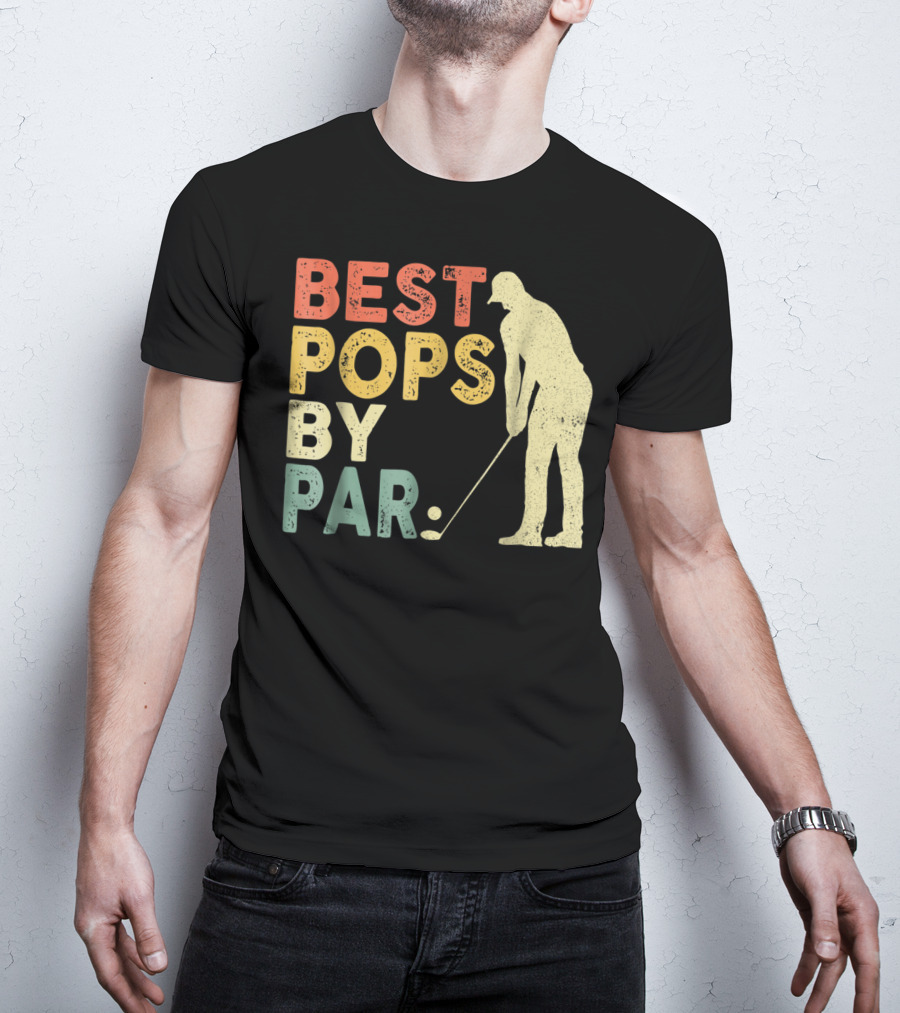 Best Pops By Par Golf Retro Vintage Golfer T-Shirt