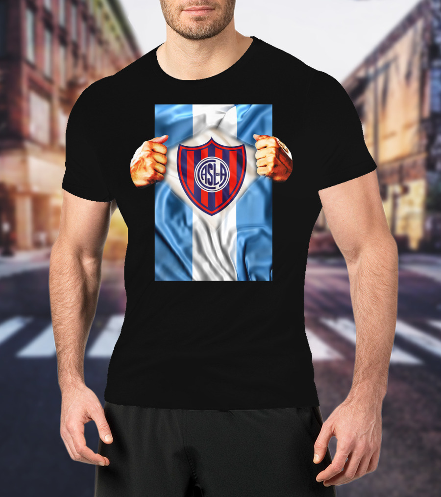 San Lorenzo Heartbeat ASL De Football Soccer Fans Logo Emblem T-Shirt