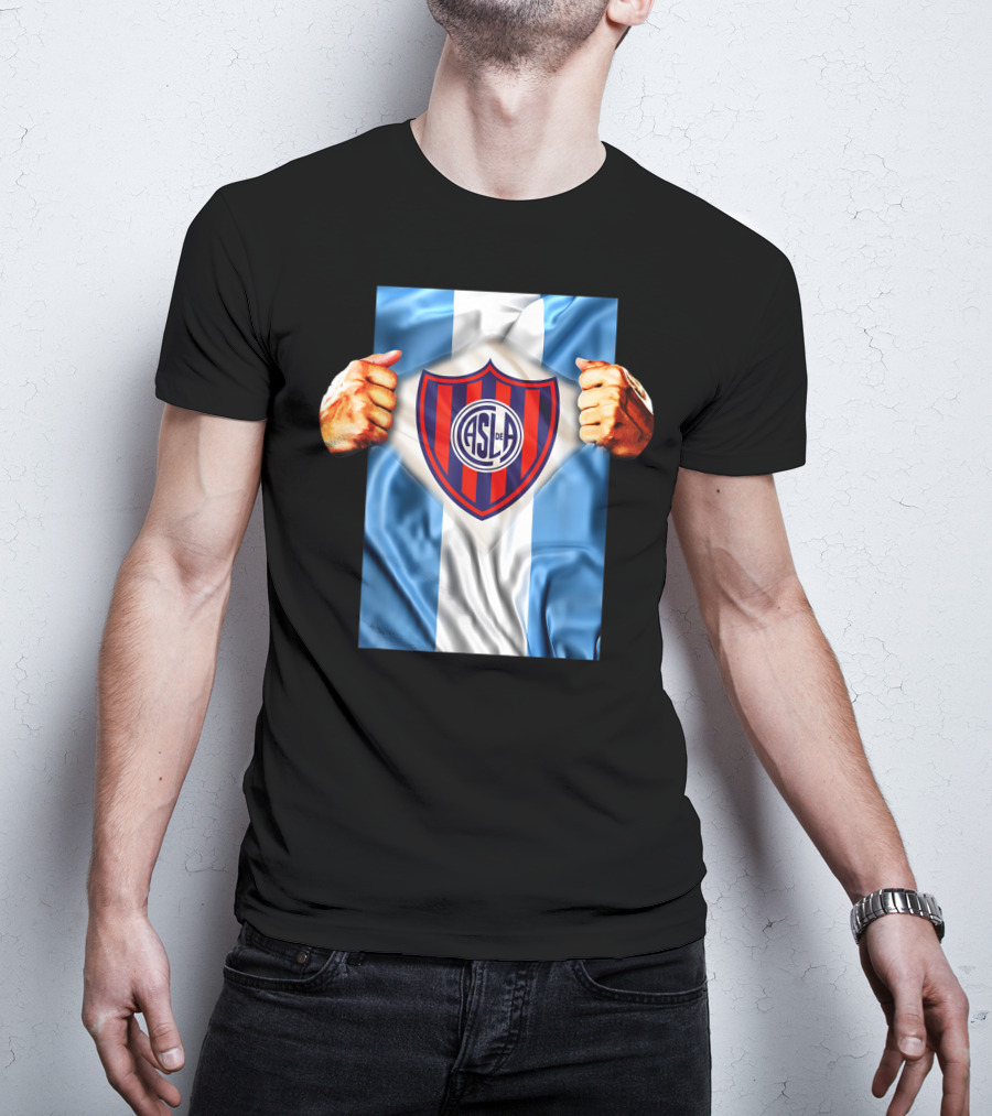 San Lorenzo Heartbeat ASL De Football Soccer Fans Logo Emblem T-Shirt
