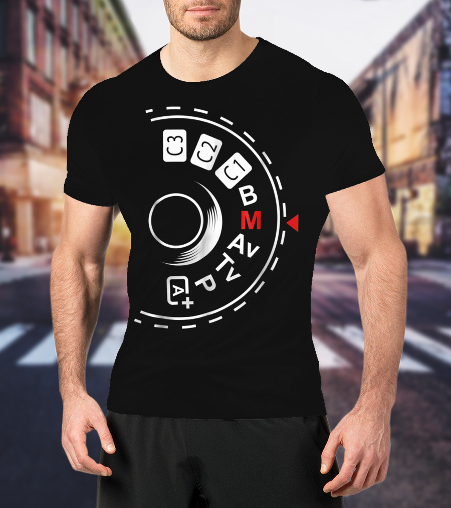 Photography Mode Dial B A M Av Tv P Iconography For Manual Shoot Enthusiasts T-Shirt